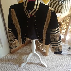 Cropped suede blazer